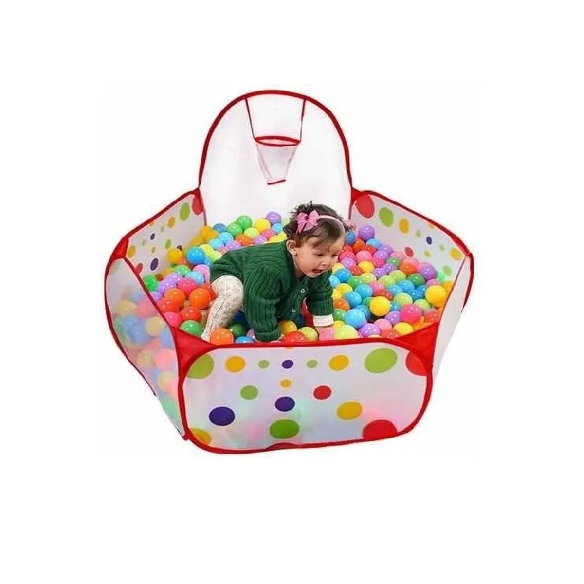 GENERICO - Piscina de pelotas con Aro 100 Pelotas Multicolor