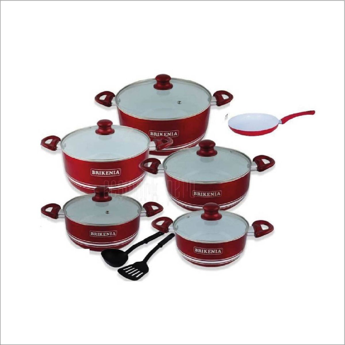 GENERICO - Juego de ollas BRIKENIA de Ceramica de 11piezas