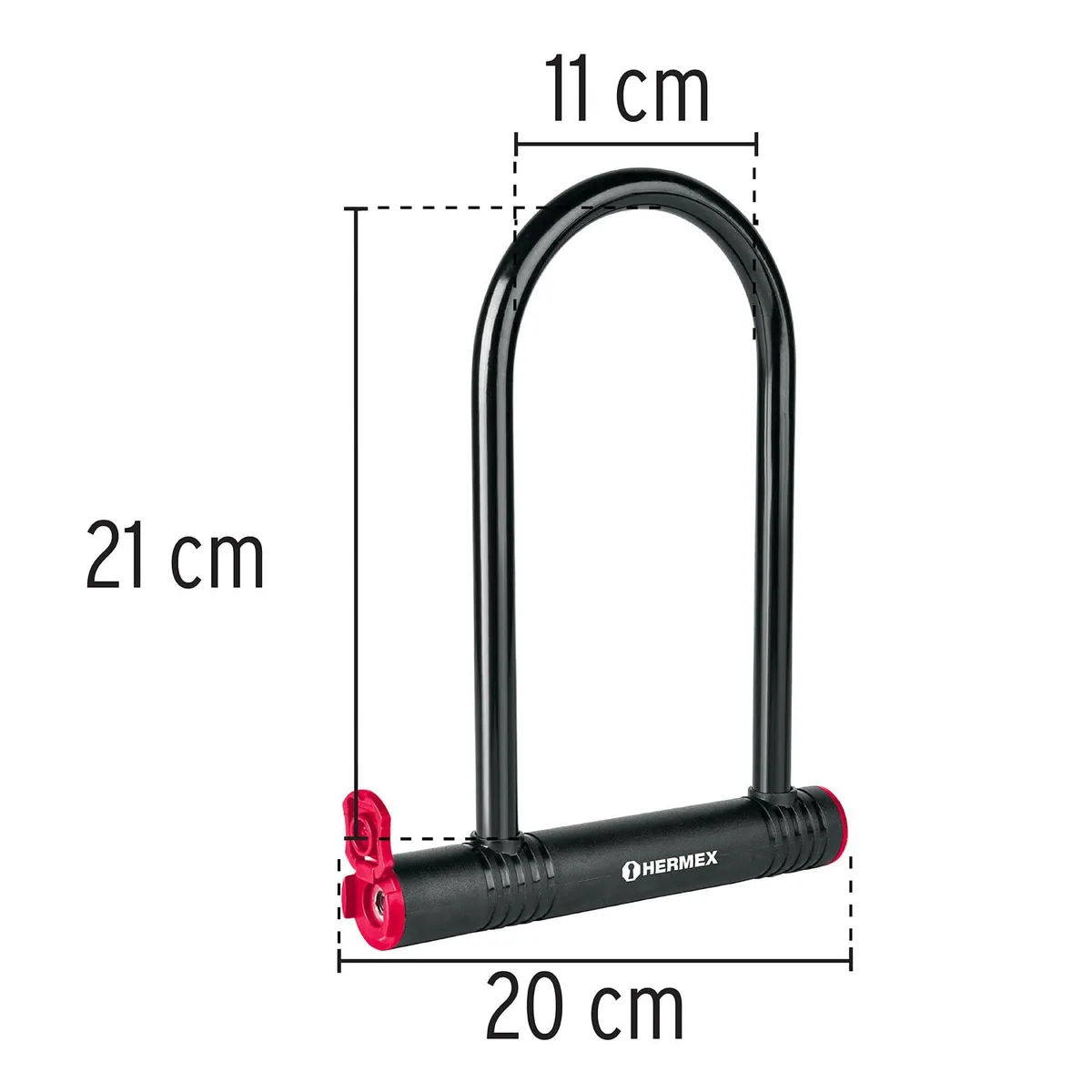 HERMEX - Candado Tipo U Bicicleta Scooter Moto Acero Hermex CB-24