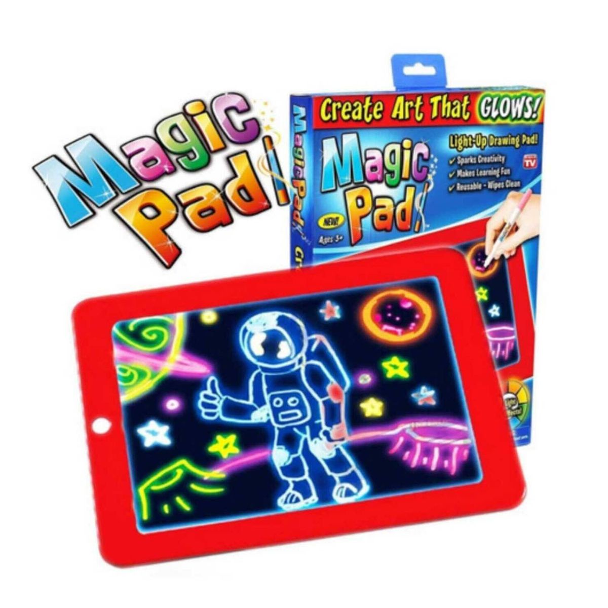 GENERICO - Pizarra Mágica con Luz para Niños lapiz