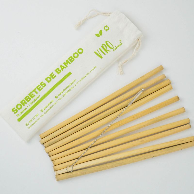 VIRO NATURAL - Sorbetes de bambú y limpiador Viro Natural 100 Ecológico