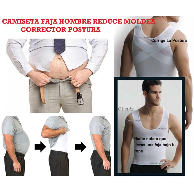 OEM - FAJA REDUCTORA HOMBRE BVD ALTA COMPRESION MOLDEA CINTURA OFICINA BODA