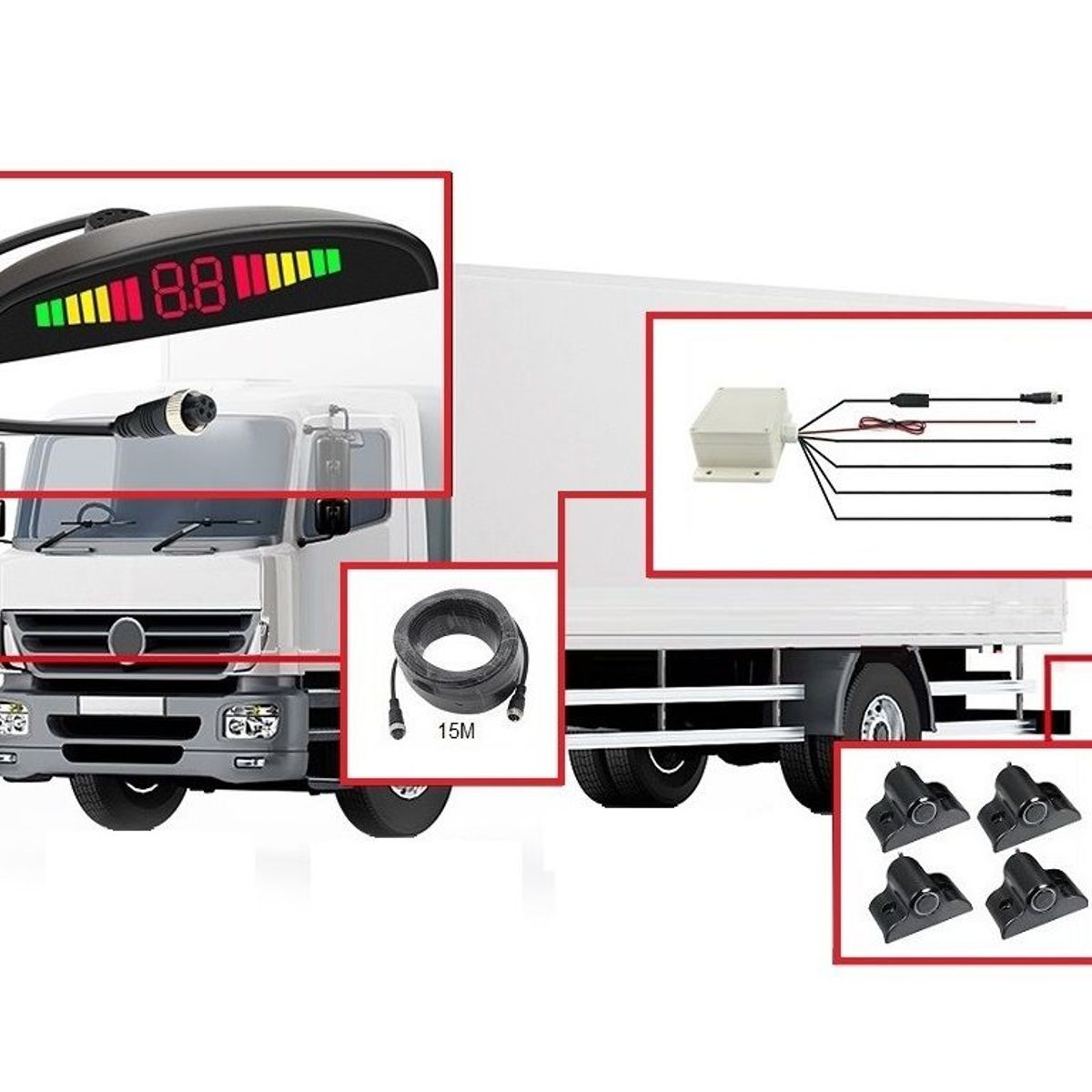 GENERICO - Sensor Retroceso Proximidad Con Sonido Y Pantalla 12-24v