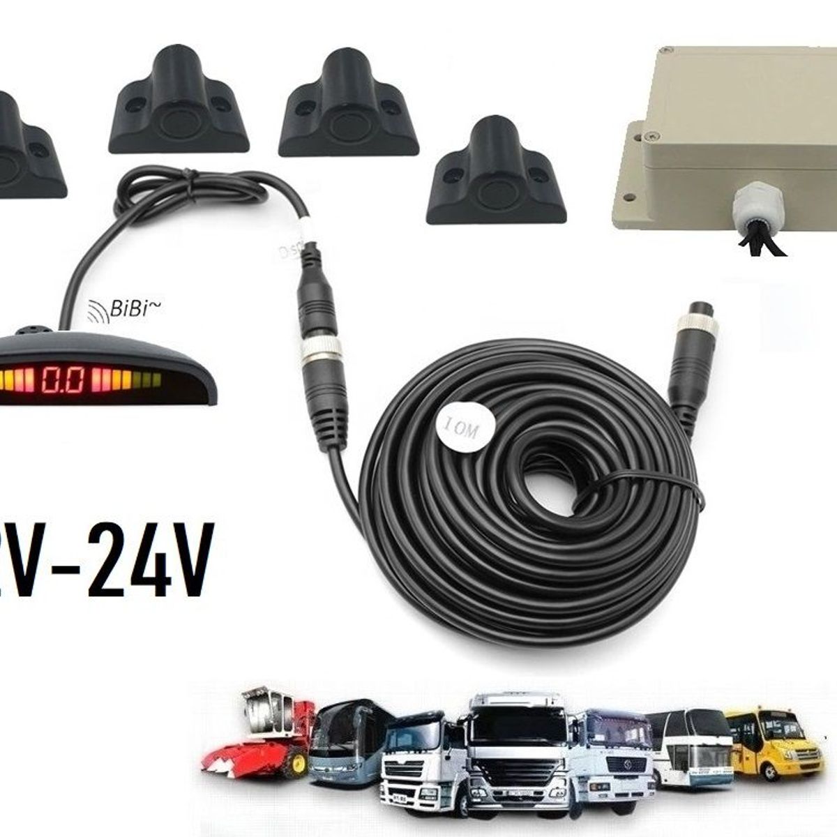 GENERICO - Sensor Retroceso Proximidad Con Sonido Y Pantalla 12-24v