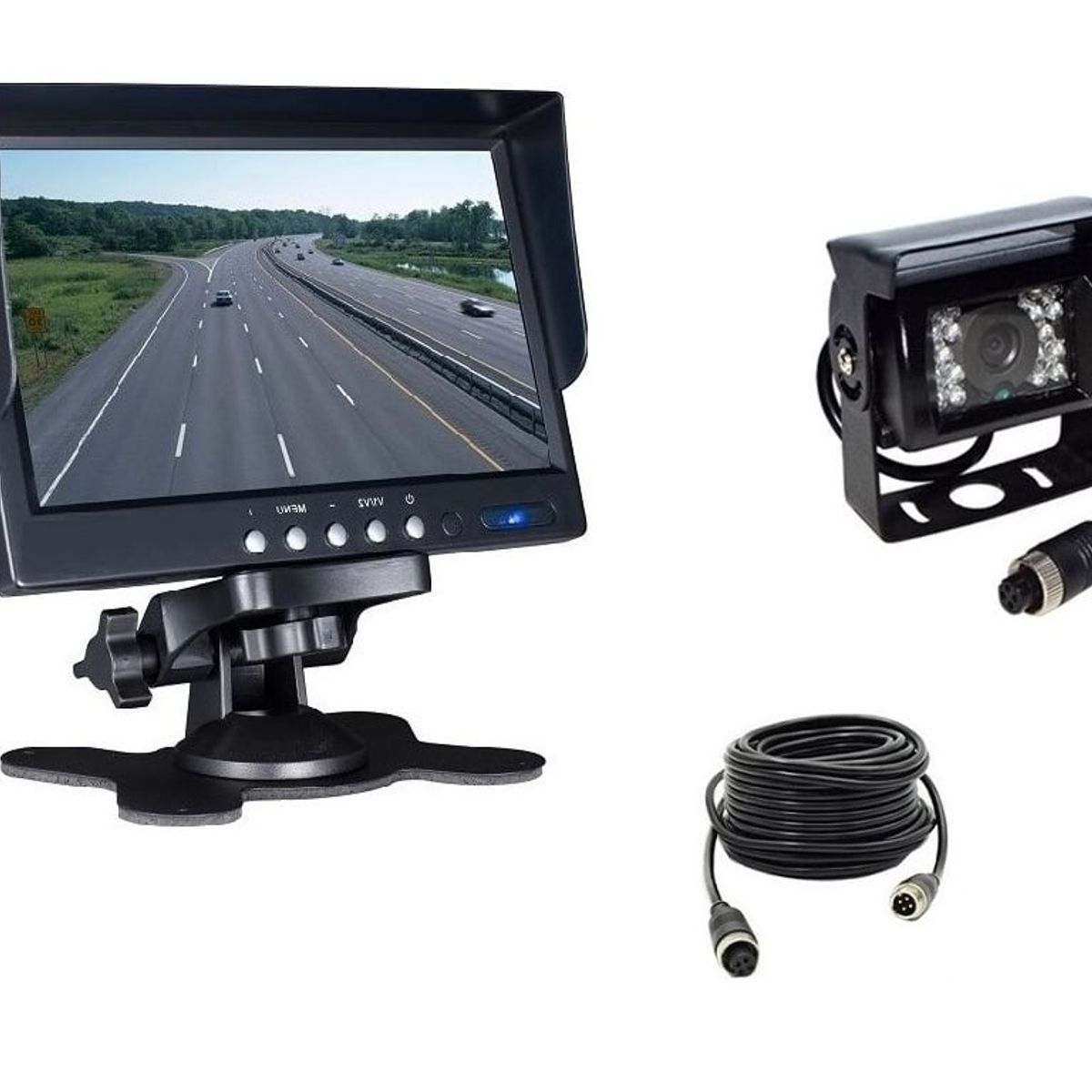 GENERICO - Kit Pantalla Dvr Camión Camara Cable Ahd 128gb Mineria