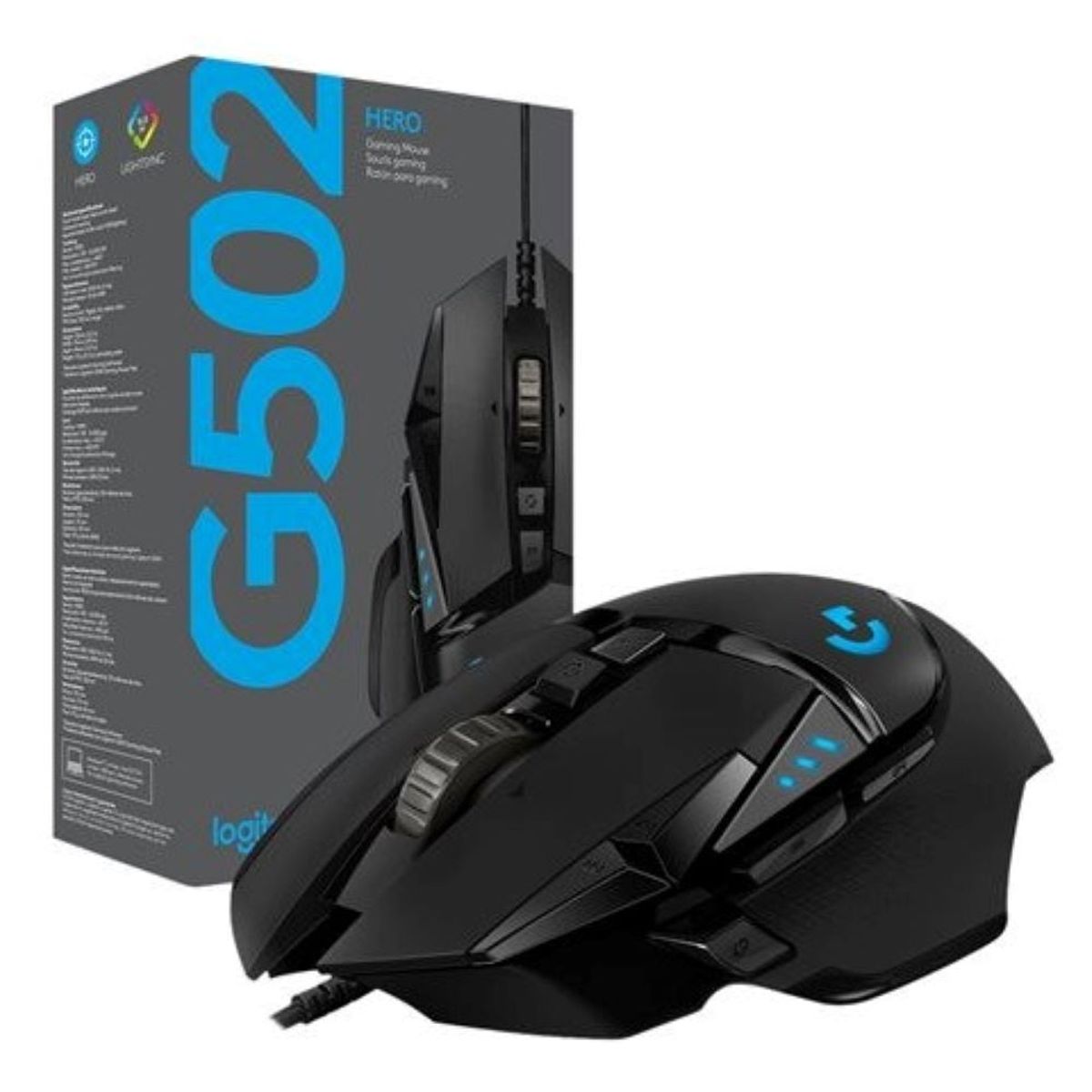LOGITECH - Mouse Gamer Logitech G502 Hero Alambrico 25,600 DPI USB