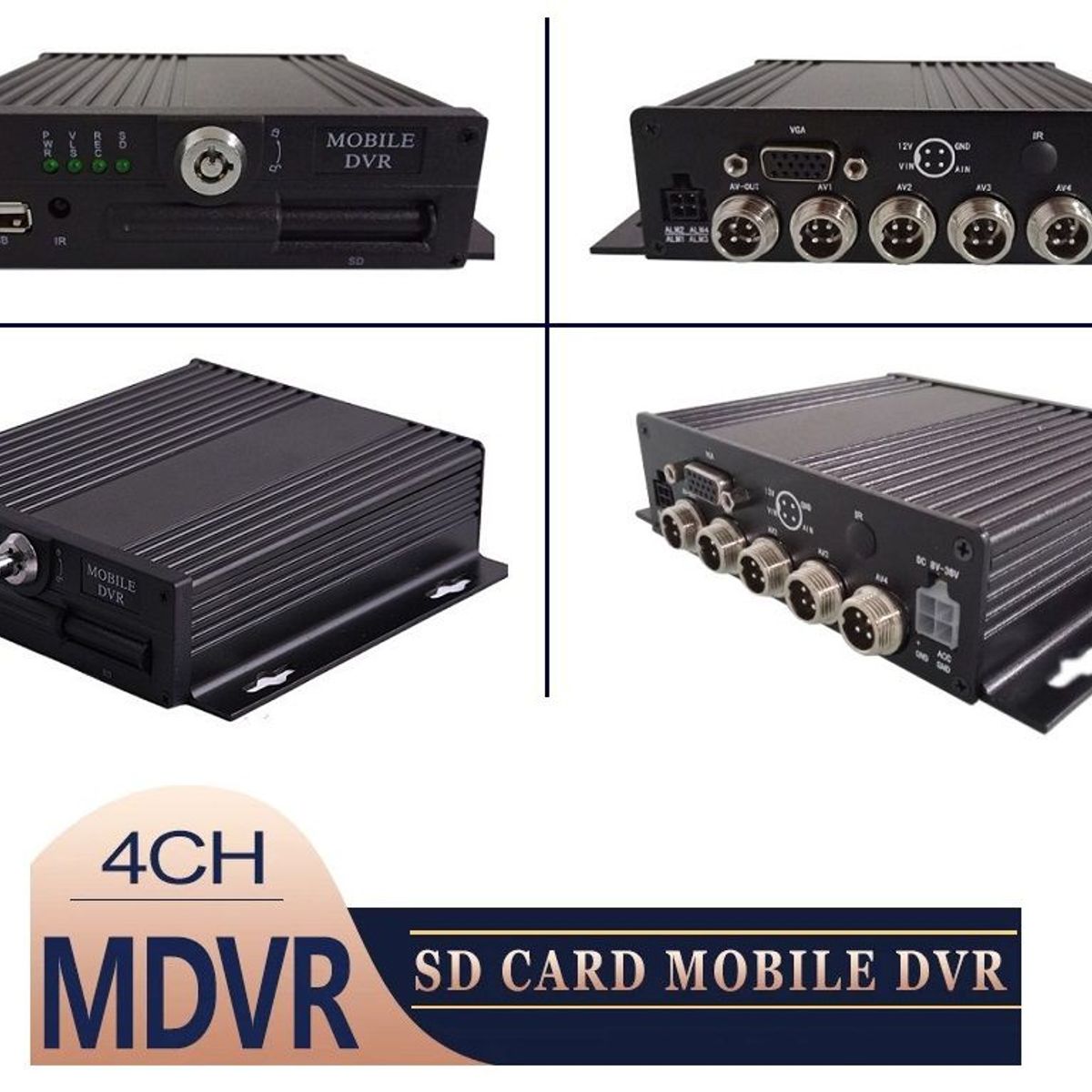 GENERICO - Mdvr Móvil Grabador Vehicular Sd 512gb Vga 4 CH