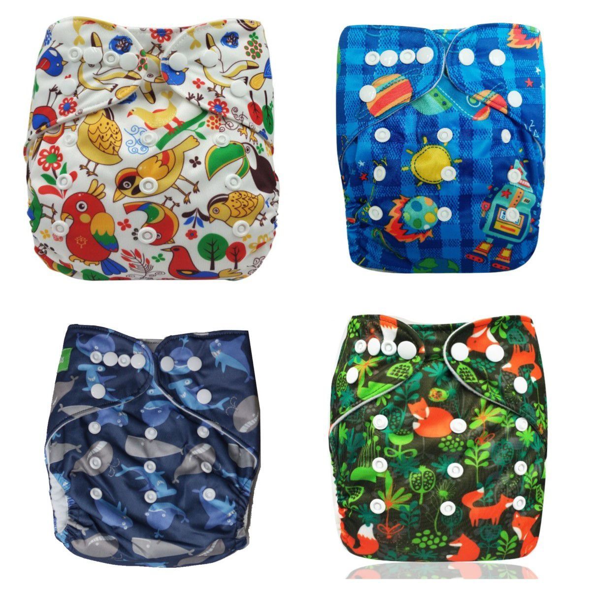 EKOALITAS - Pack 4 - Pañales Ecológicos Barrera Simple - Boy1 (8 Insert)