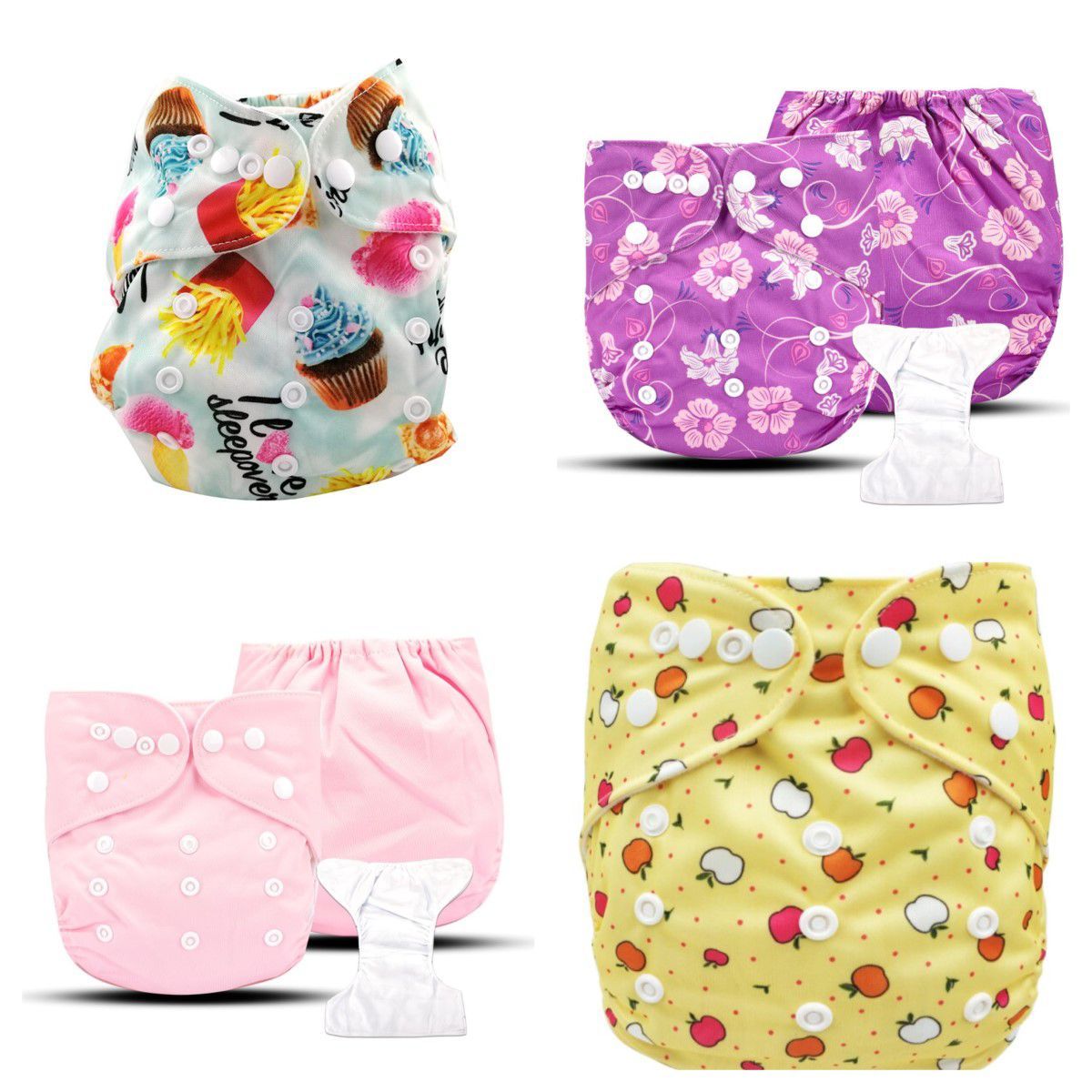 EKOALITAS - Pack 4 -Pañales Ecológicos Barrera Simple- Girl 3 (8 Insert)