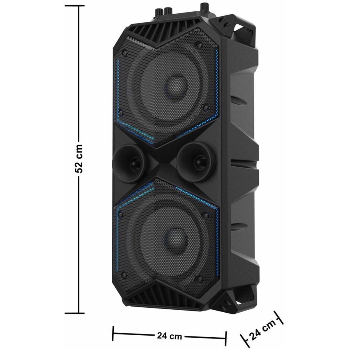 BOWMANN - PARLANTE BLUETOOTH KARAOKE PORTATIL LED AZUL BTS-265K