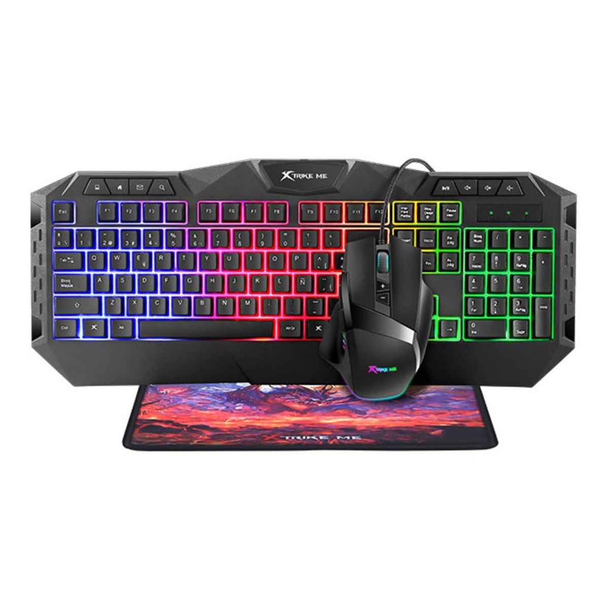 XTRIKE ME - Combo Gamer Teclado + Mouse + Mousepad 3 en 1 Xtrike Me MK-900SP