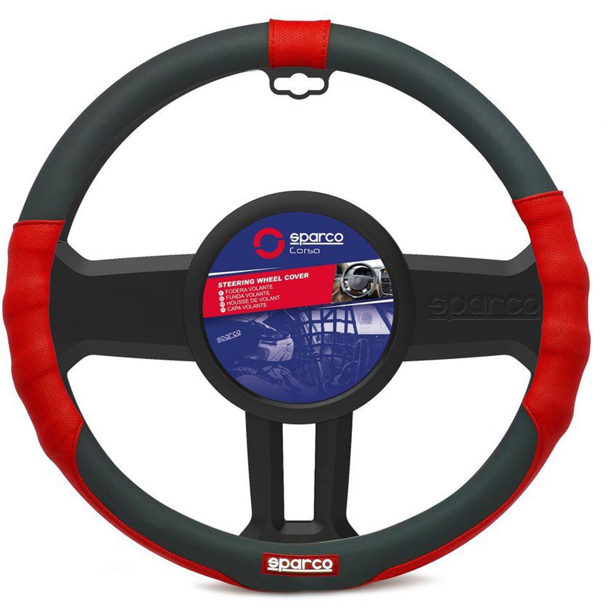 SPARCO - CUBRE VOLANTE NEGRO - ROJO PVC SPARCO SPC1103RD