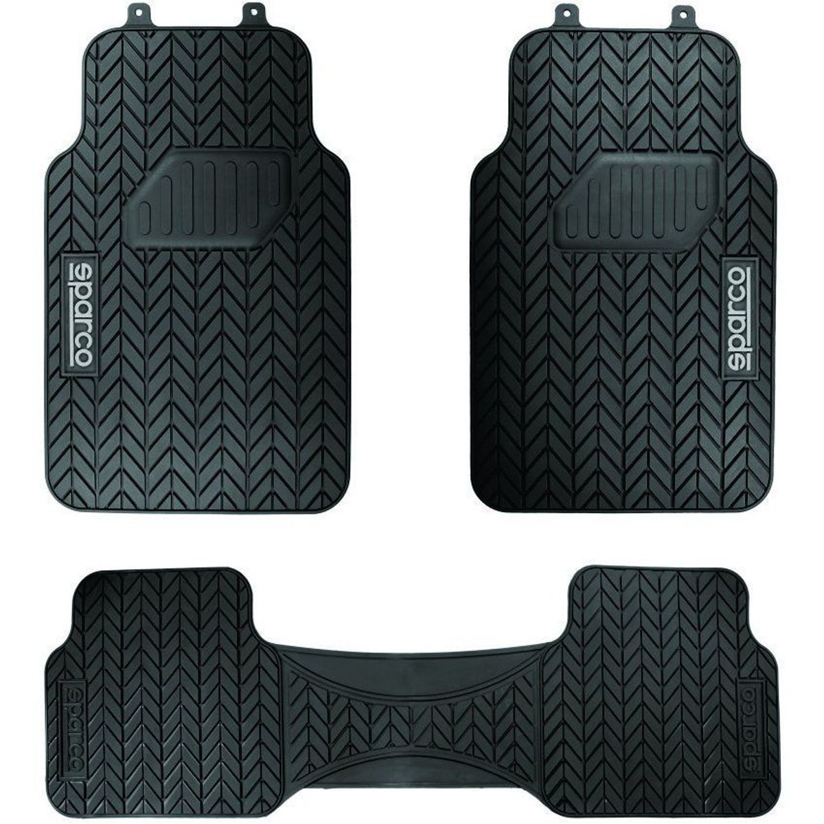 SPARCO - Set piso tapete auto goma 3 piezas neumático sparco SPF501bk