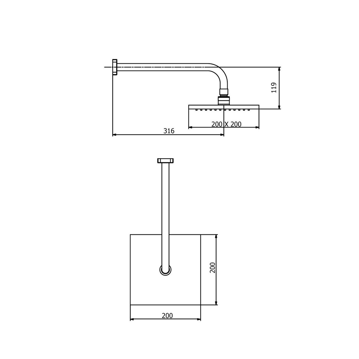 VAINSA - Salida de ducha modena cromada Vainsa