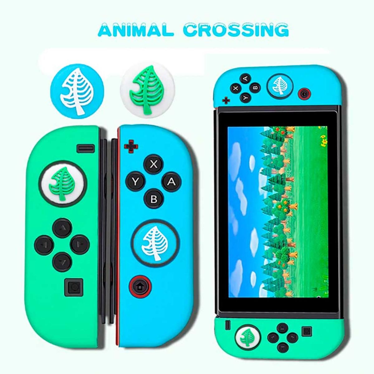 VARIOS - Funda para JoyCons y 2 Grips Nintendo Switch Protector Animal Crossing