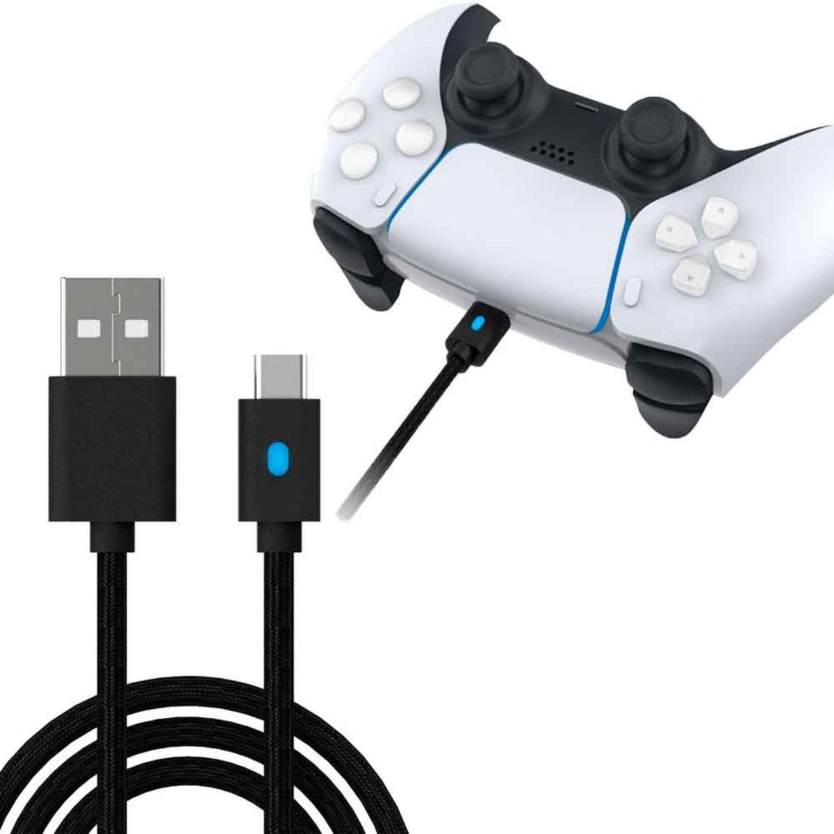 VARIOS - Cable de Carga y Datos 3 Metros para Mando PS5, Xbox X/S, Switch