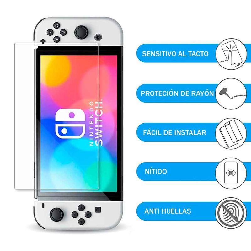 VARIOS - Mica de Vidrio para Nintendo Switch OLED Templado