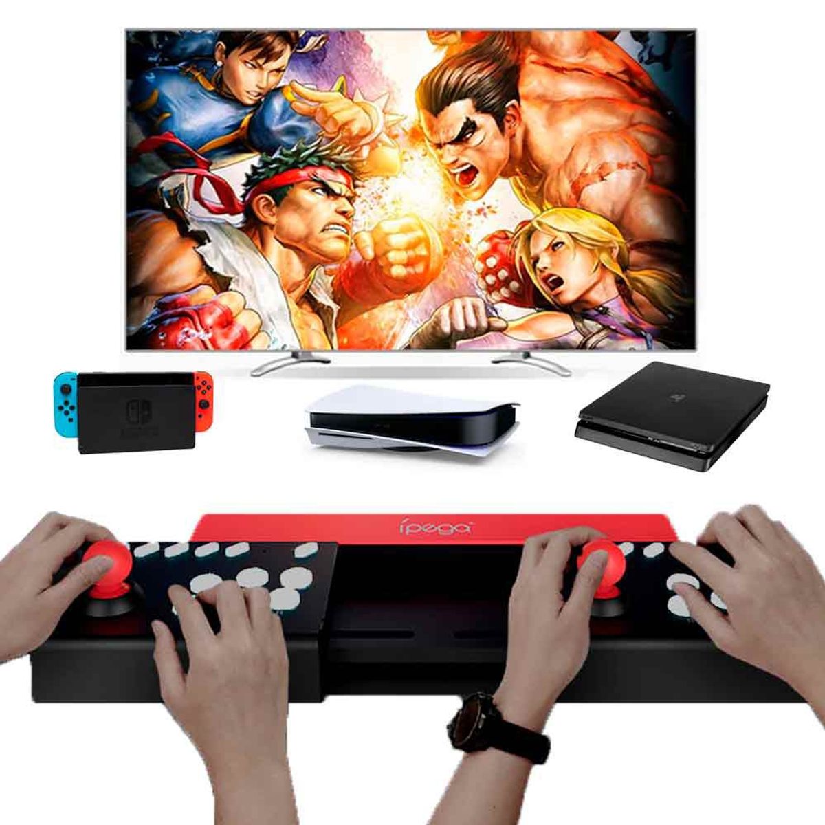 IPEGA - Arcade Joystick Doble para PS4 PS5 Nintendo Switch PC Ípega PG-9189