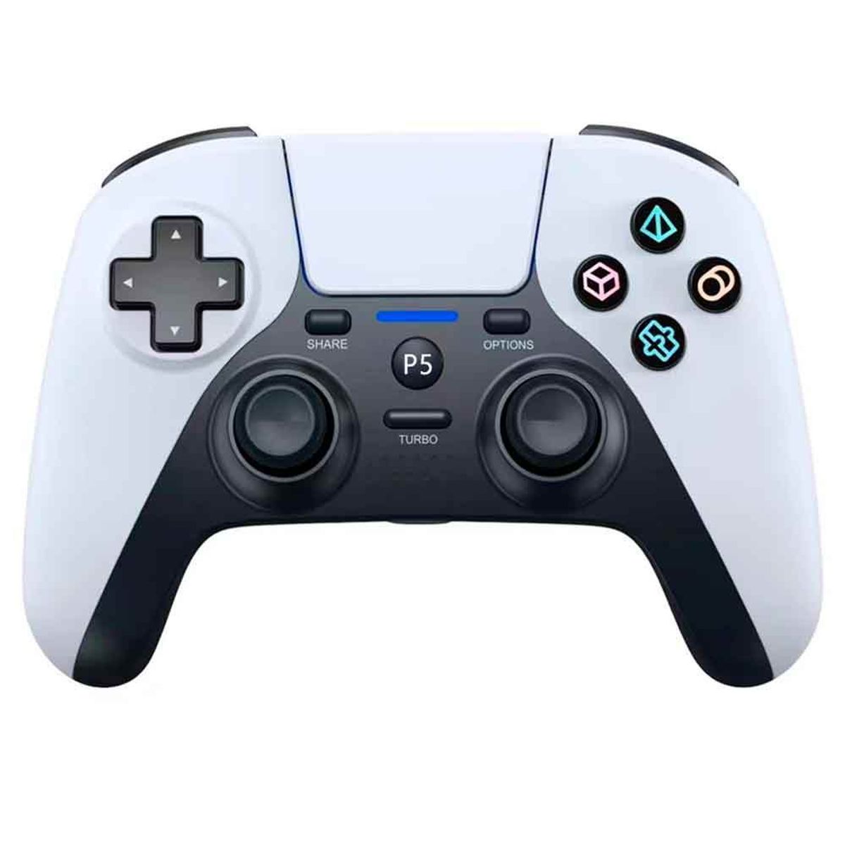 VARIOS - Mando para PC Alámbrico BlancoNegro Alta Calidad Con Cable Deluxe