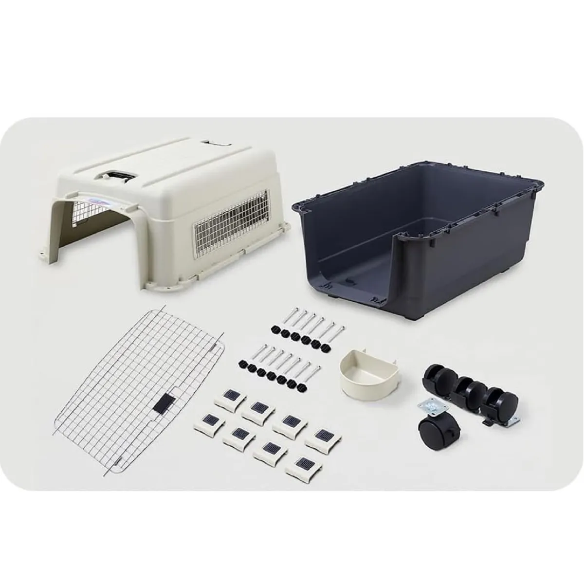 GENERICO - Kennel Transportador Jaula L90 Perros Grandes Plastico Llantas