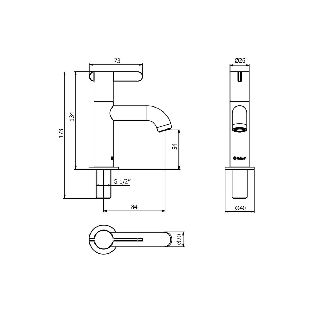 ITALGRIF - Llave para lavatorio baja cartagena cromado Italgrif