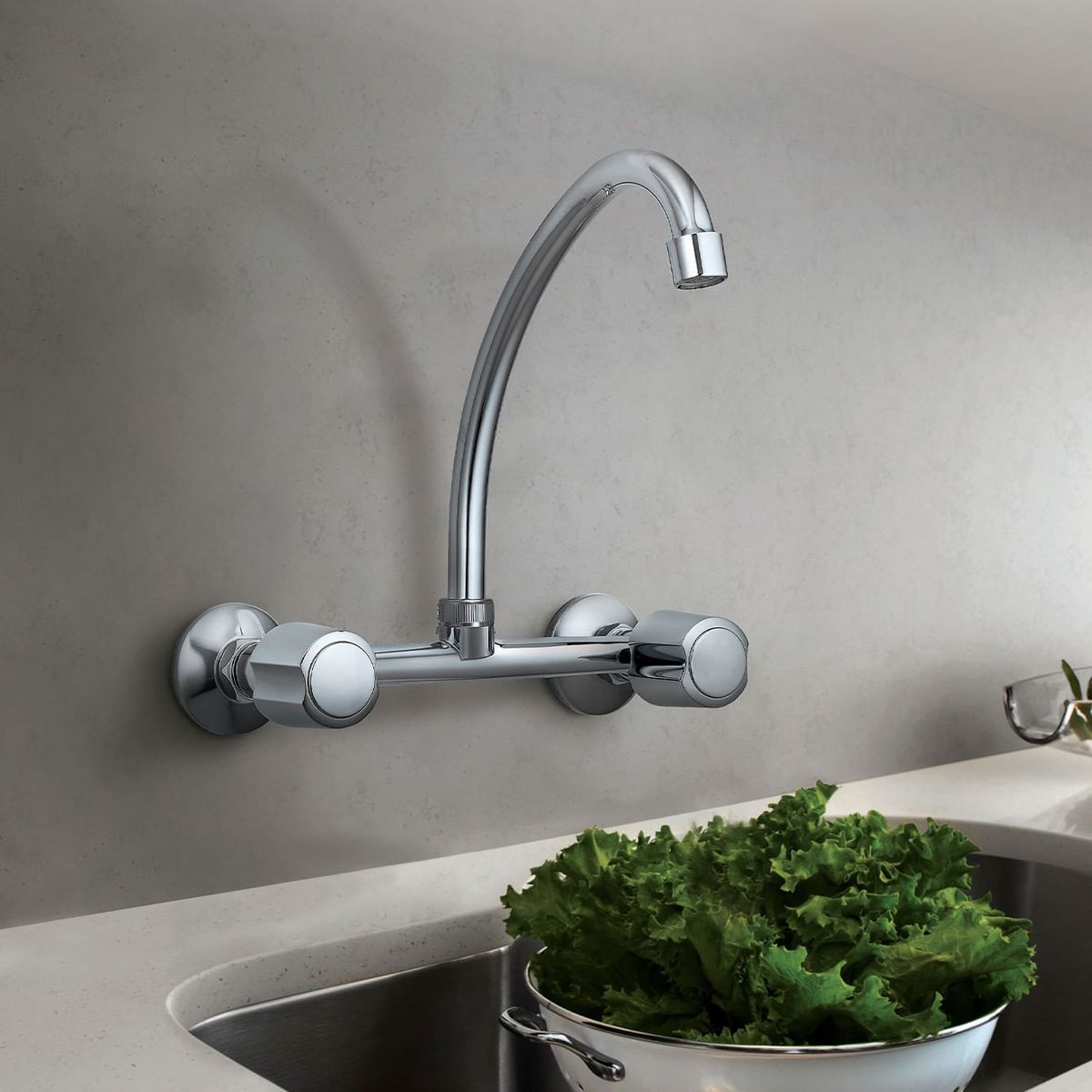 VAINSA - Mezcladora para lavadero a la pared egeo hecho en bronce Vainsa