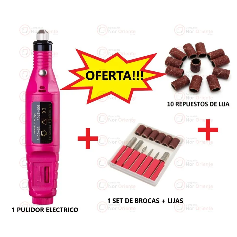 GENERICO - Pulidor De Uñas Eléctrico  lijas de regalo para Manicure Pedicure