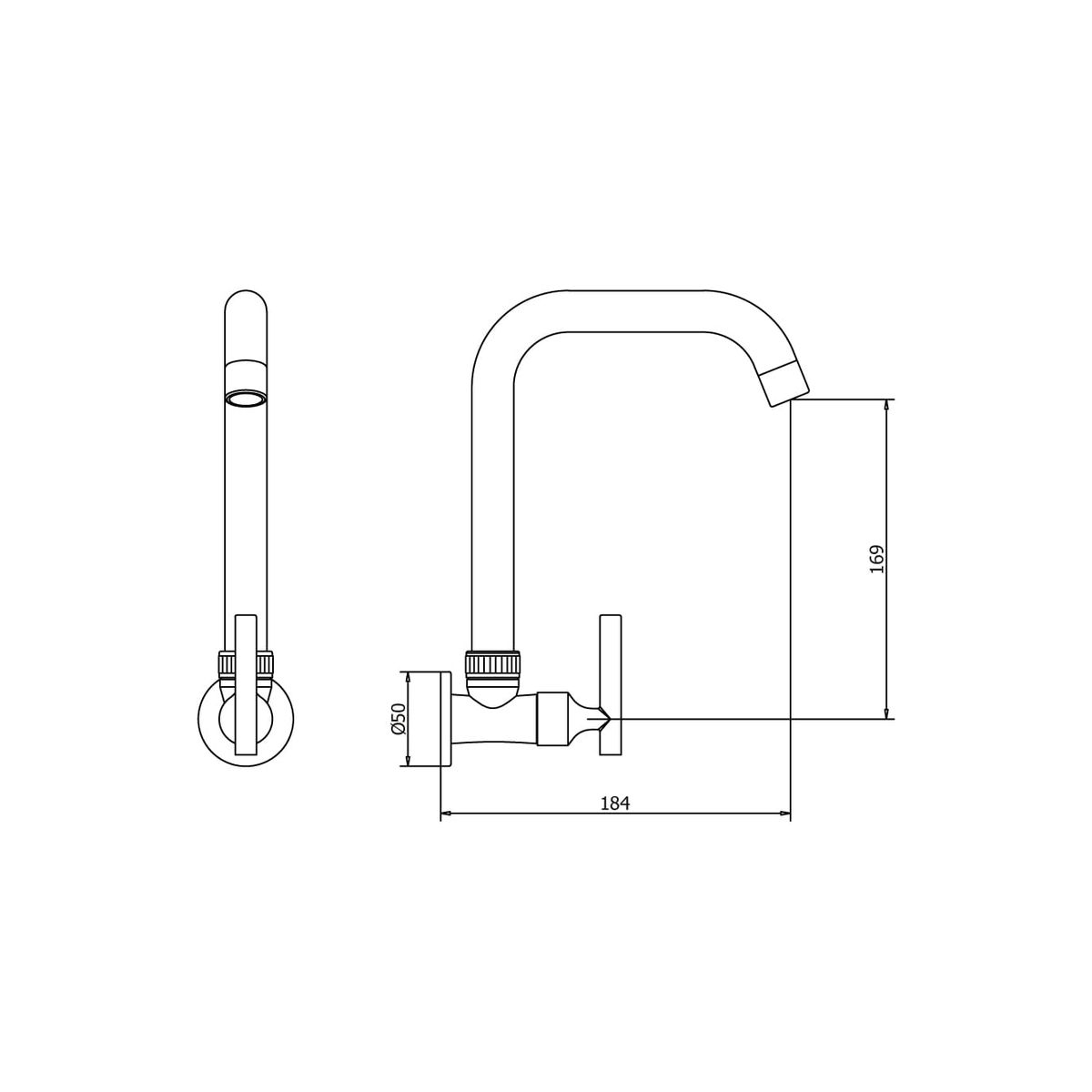 VAINSA - Llave para lavadero night hecho en bronce Vainsa