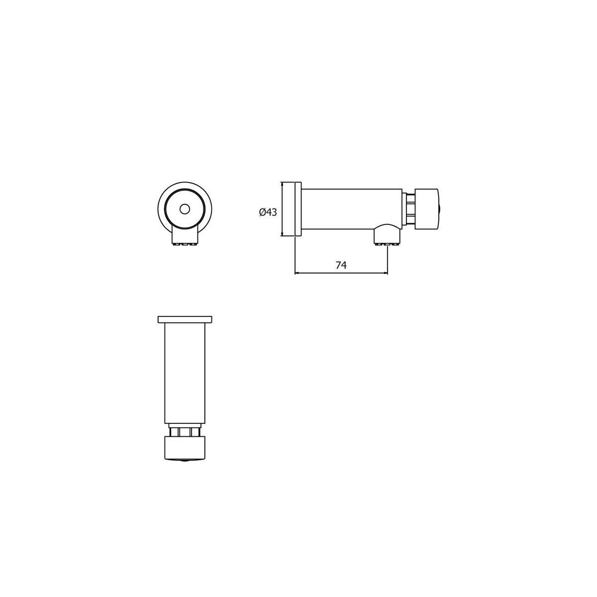 VAINSA - Llave para lavatorio pared corta temporizada hecho en bronce Vainsa