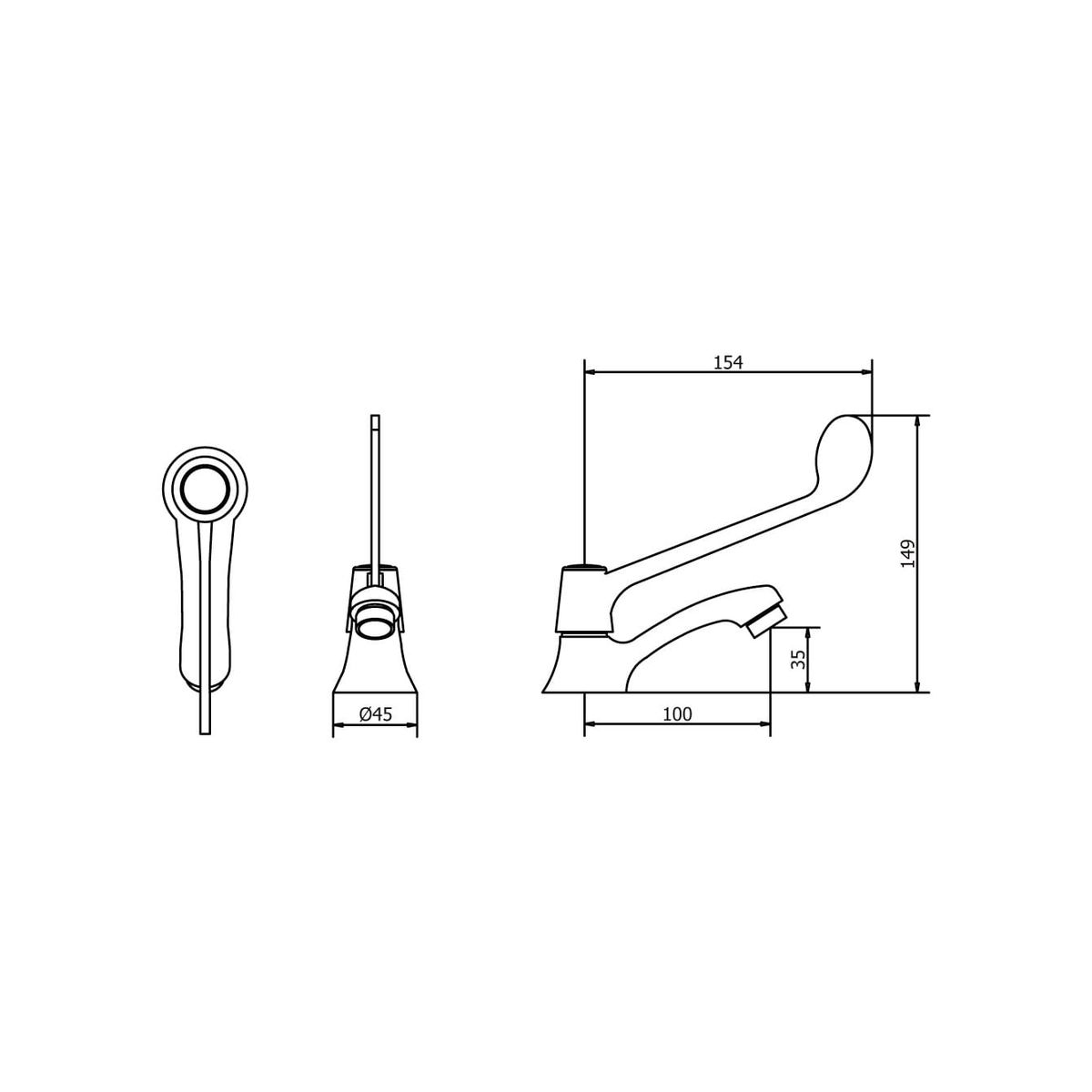 VAINSA - Llave para lavatorio leva hecho en bronce Vainsa