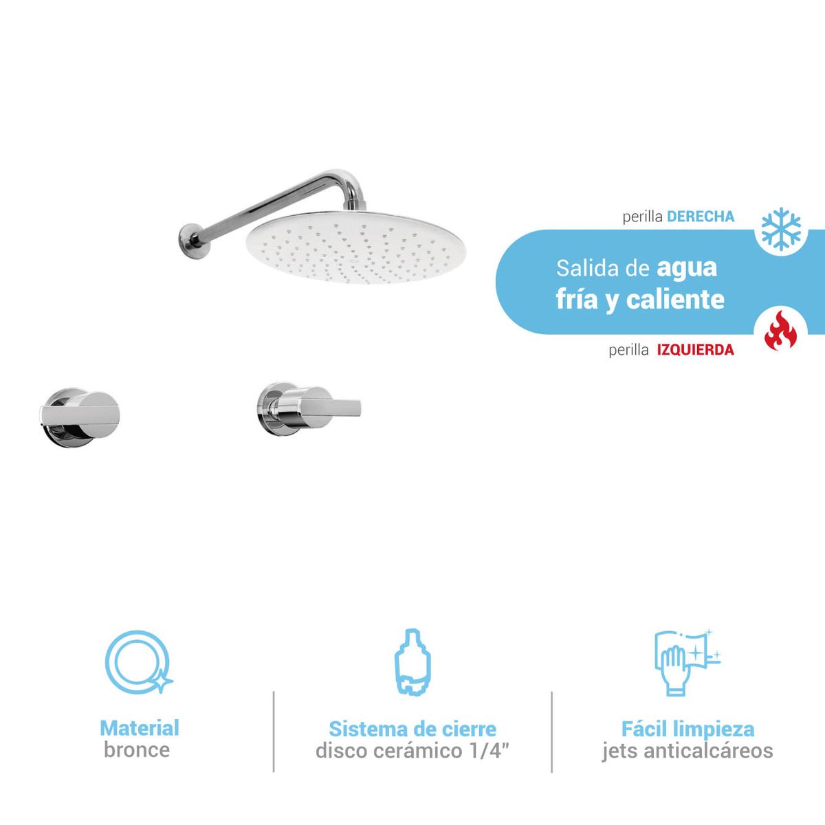 ITALGRIF - Mezcladora para ducha buzios lever con salida española cromado Italgrif