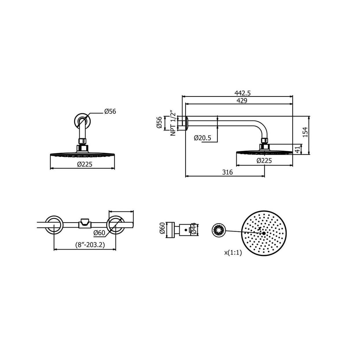 ITALGRIF - Mezcladora para ducha buzios lever con salida española cromado Italgrif