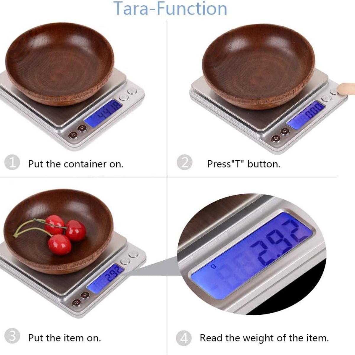 PREMIUM - Balanza gramera digital 0.1gr - 2000 gr, presición, pilas incluidas