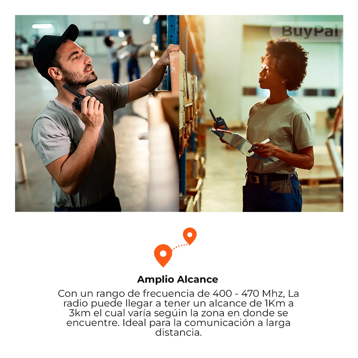 BUYPAL - Pack de 2 Walkie Talkie LanTun - Alcance 1,5 km