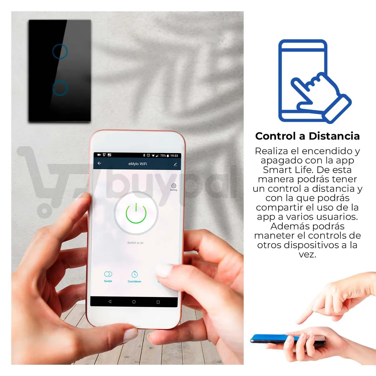 BUYPAL - Interruptor Inteligente Wifi Smart Pared Alexa Google Home