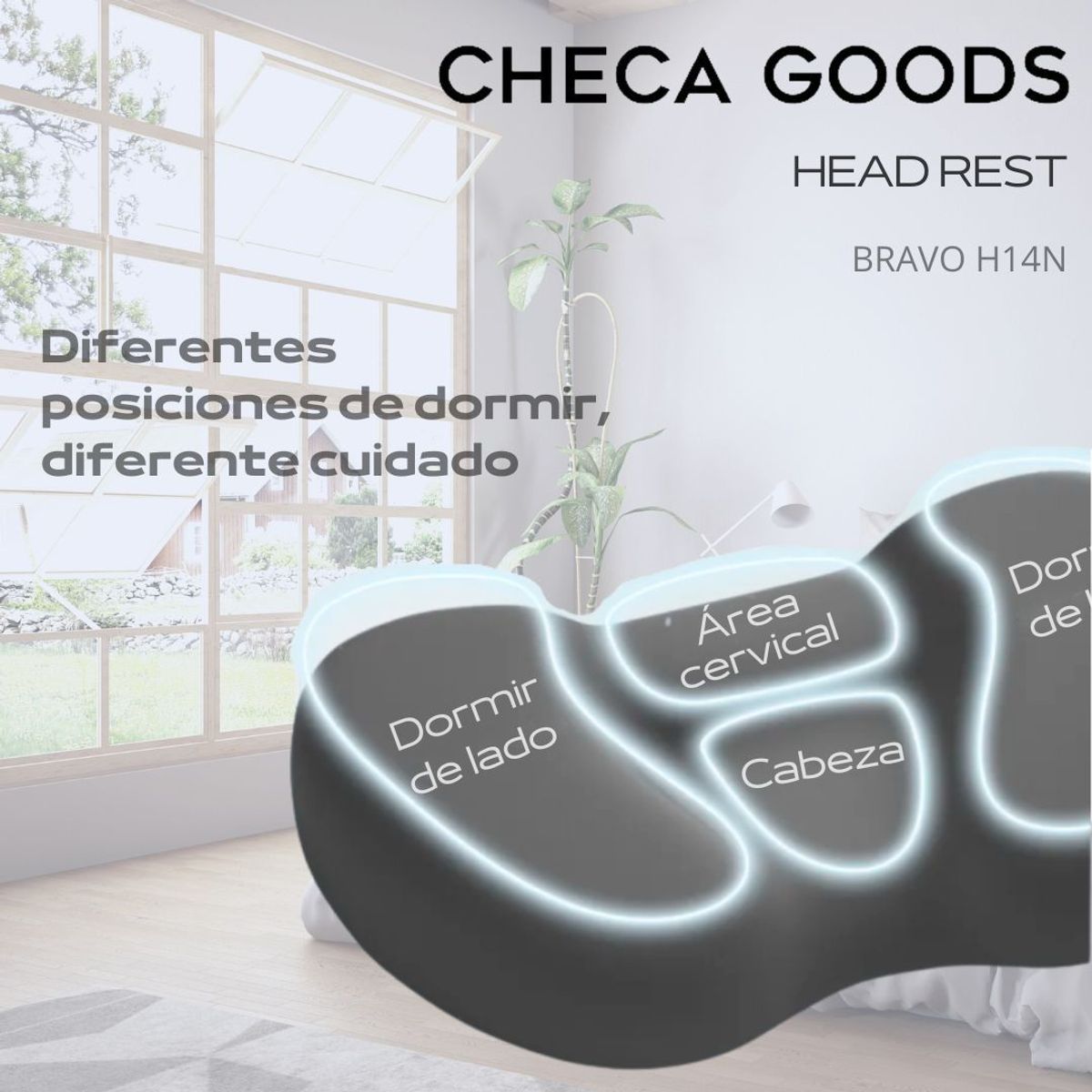 CHECAGOODS - Almohada Anatómica Premium CHECA GOODS H14N Gris Oscuro