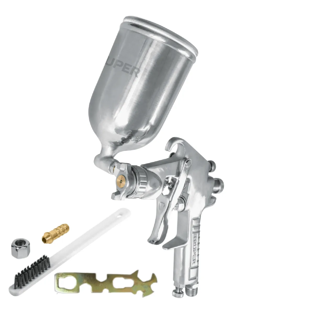 TRUPER - Pistola para pintar gravedad LVMP vaso aluminio boquilla 1.4 mm Truper