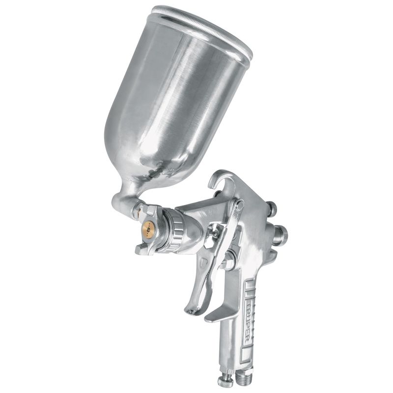 TRUPER - Pistola para pintar gravedad LVMP vaso aluminio boquilla 1.4 mm Truper
