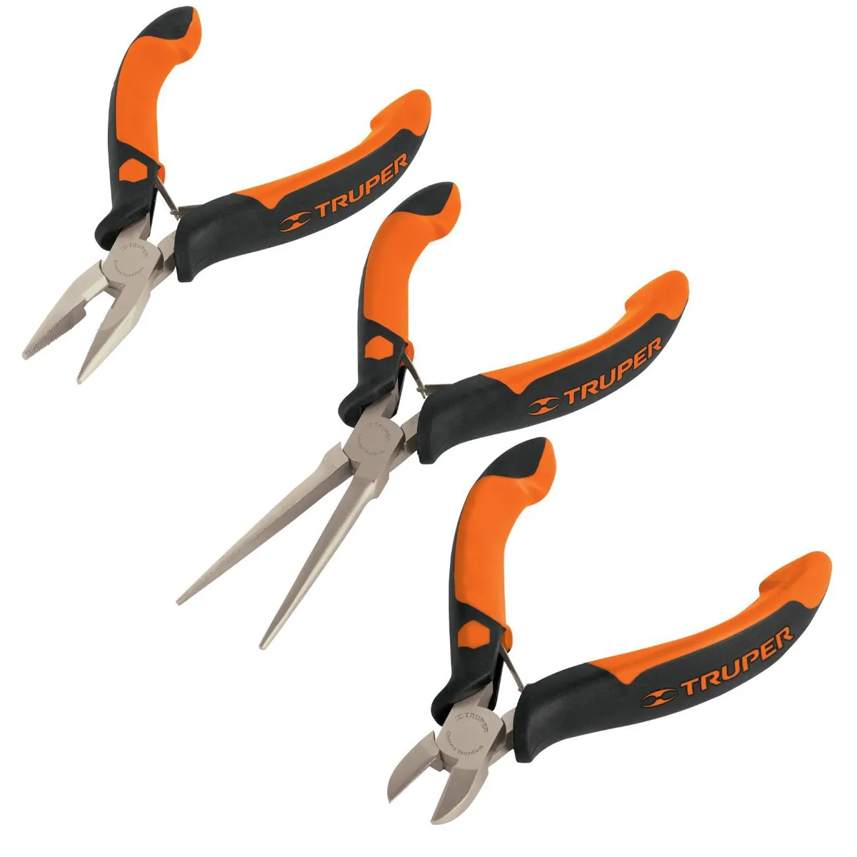 TRUPER - Juego de 3 mini alicates mango confort grip Truper