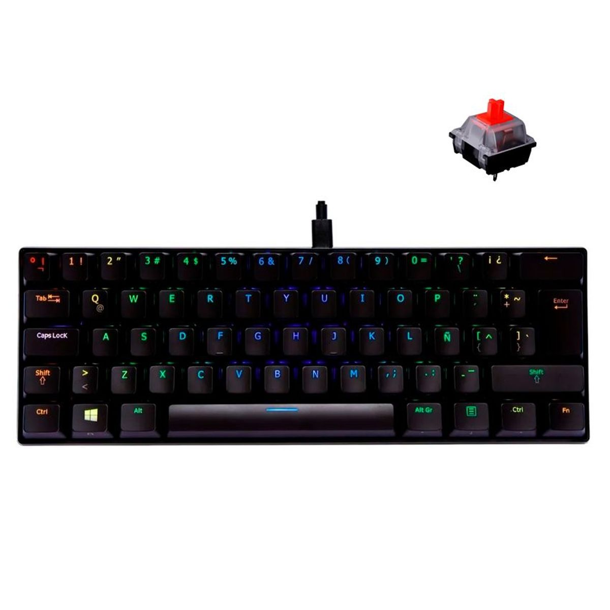 VSG - teclado gamer vsg  mintaka 60%  swiche red con luz rgb