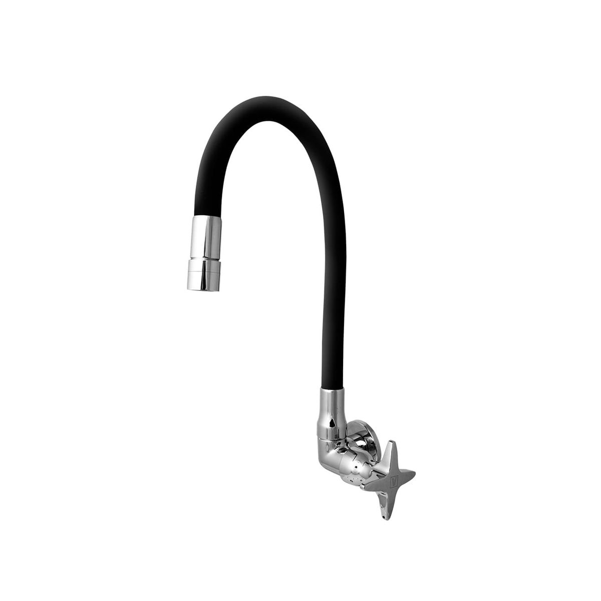 VAINSA - Llave lavadero a la Pared pico flexible negro Sestri Vainsa