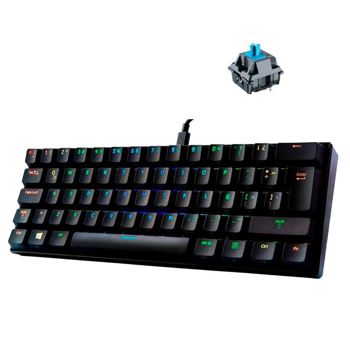 VSG - teclado mecanico  vsg mintaka negro-swiche blue con luz rgb