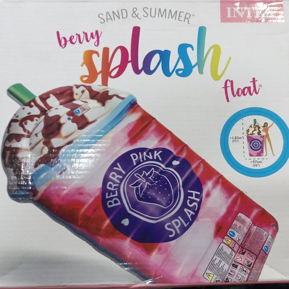 INTEX - Flotador inflable montable modelo batido de fresa - INTEX