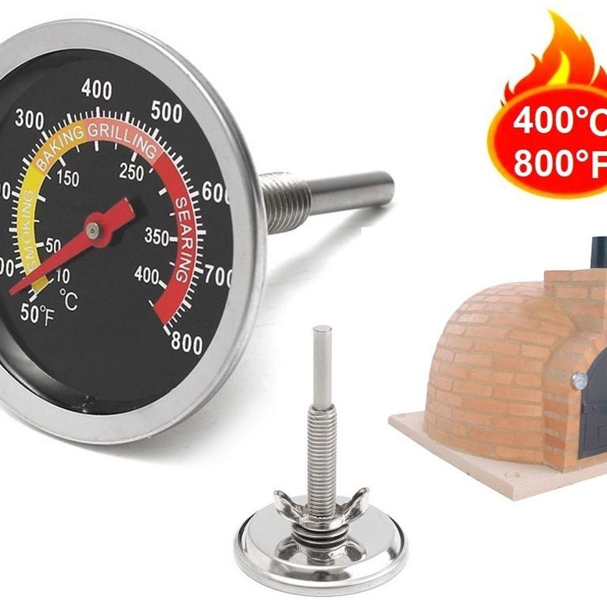 GENERICO - Termómetro Horno Artesanal Barro Cilindro Caja China 400°c