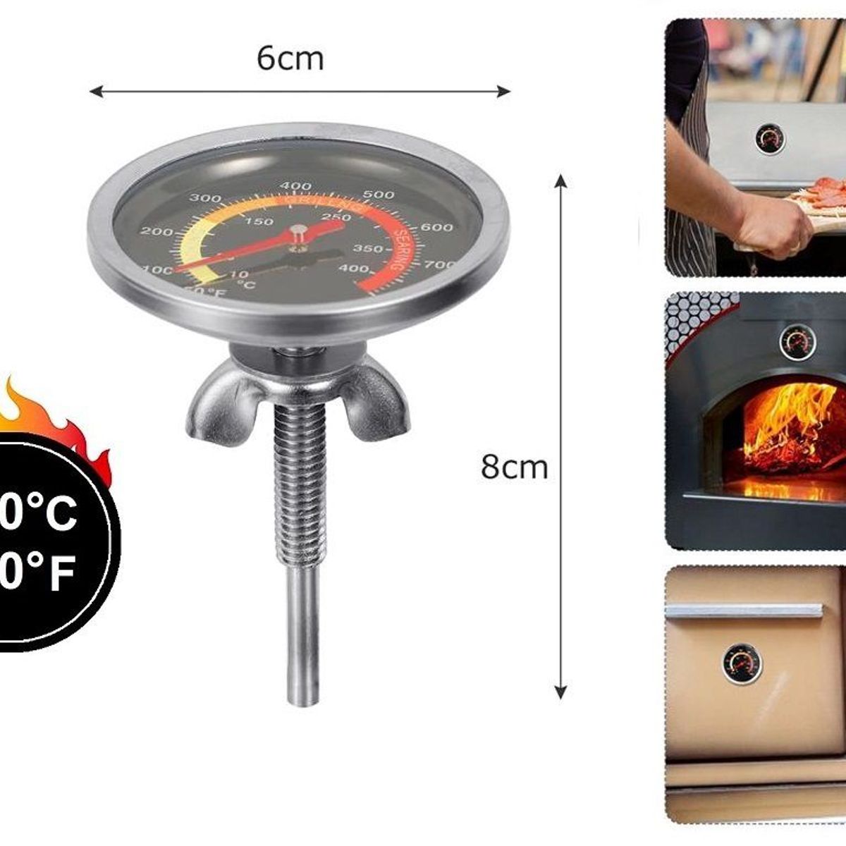 GENERICO - Termómetro Horno Artesanal Barro Cilindro Caja China 400°c