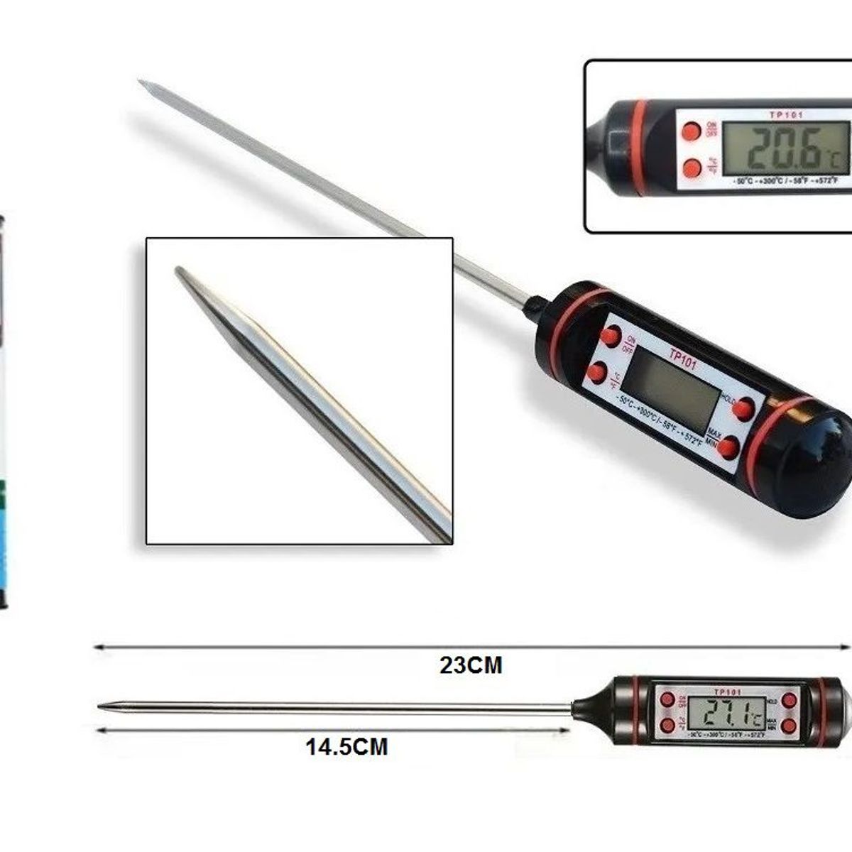 GENERICO - Termometro Cocina Digital LCD Temperatura C° F°Comida Líquidos