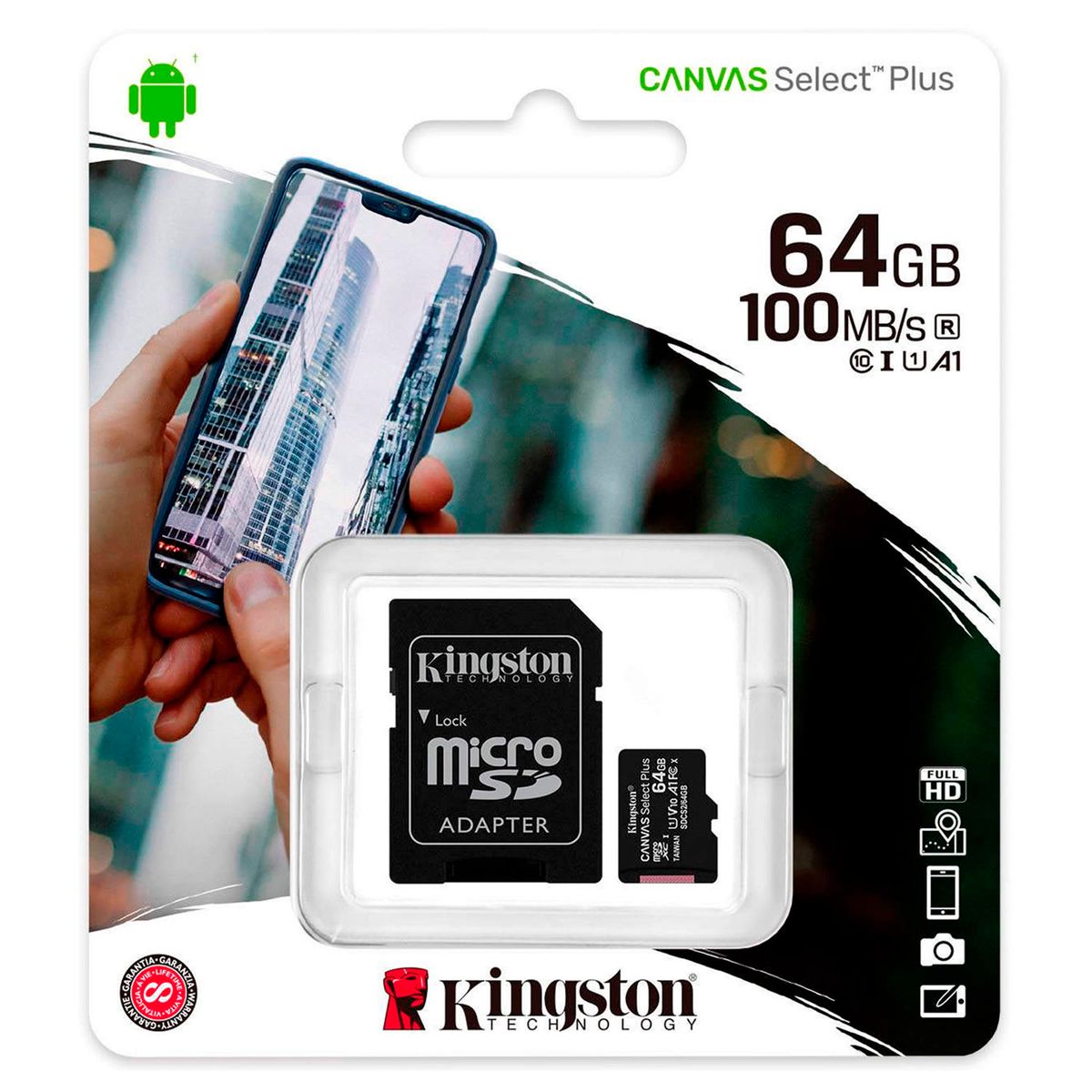 KINGSTON - Memoria Kingston Microsd de 64gb Alta Velocidad Clase 10