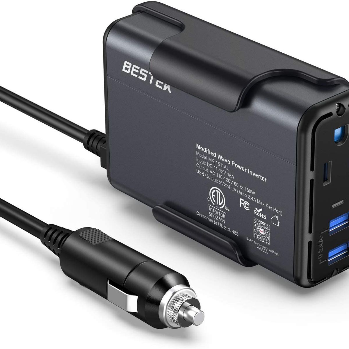 GENERICO - BESTEK Inversor de Alimentación de 150 W CC 12 V a 110 V CA