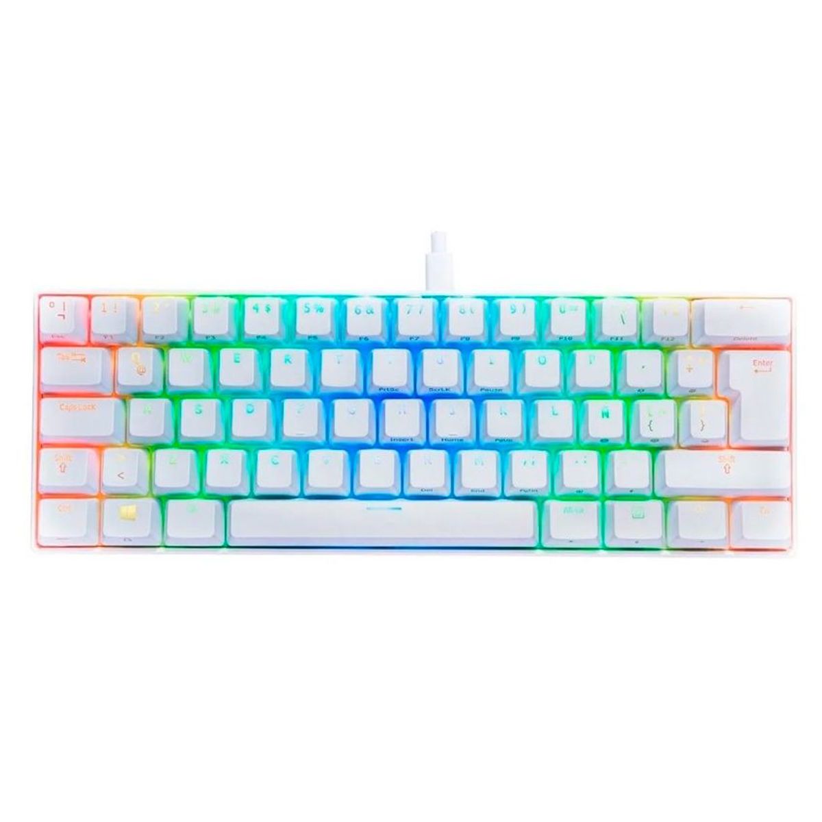 VSG - teclado mecanico mintaka vsg blanco 60%  con luz rgb-switche blue