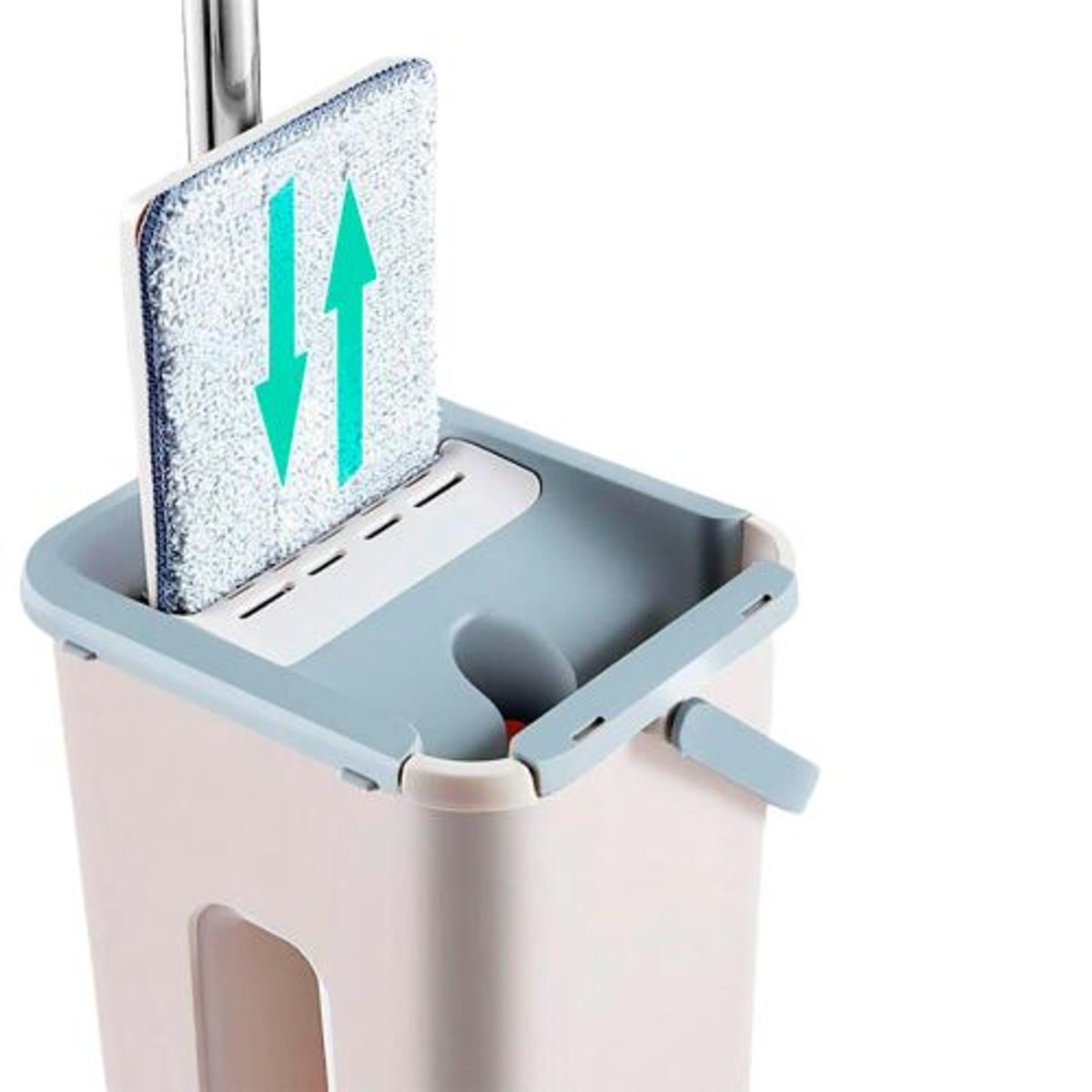 GENERICO - Trapeador Mopa Plano y Balde Escurridor con 5 Mopas + Trapeador + Balde